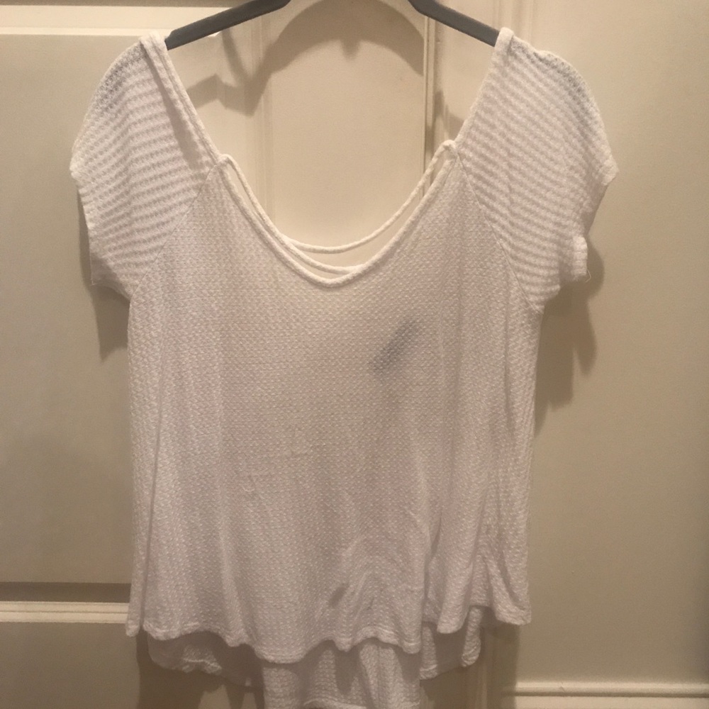 White Basic Tee Cross Back